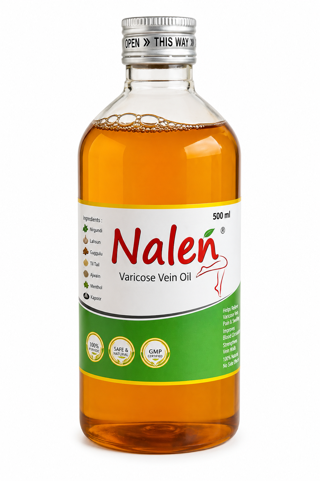Nalen / Hindvarico – Ayurvedic Oil for Circulation Support & Varicose Vein Care | 200ml–500ml