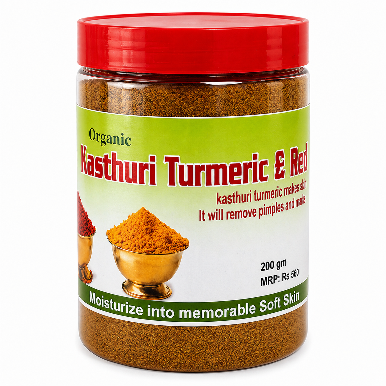 Kasthoori Turmeric & Red Sandal Powder – Herbal Face Pack for Clear Skin, Glow & Blemish Care (കസ്തൂരി മഞ്ഞൾ / लाल चंदन) | 200g