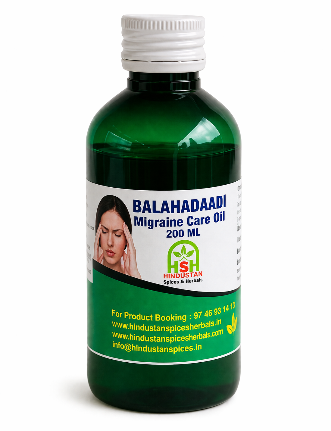 Balahadaadi Oil – Ayurvedic Migraine Relief Oil for Headache, Stress & Scalp Relaxation | 200ml