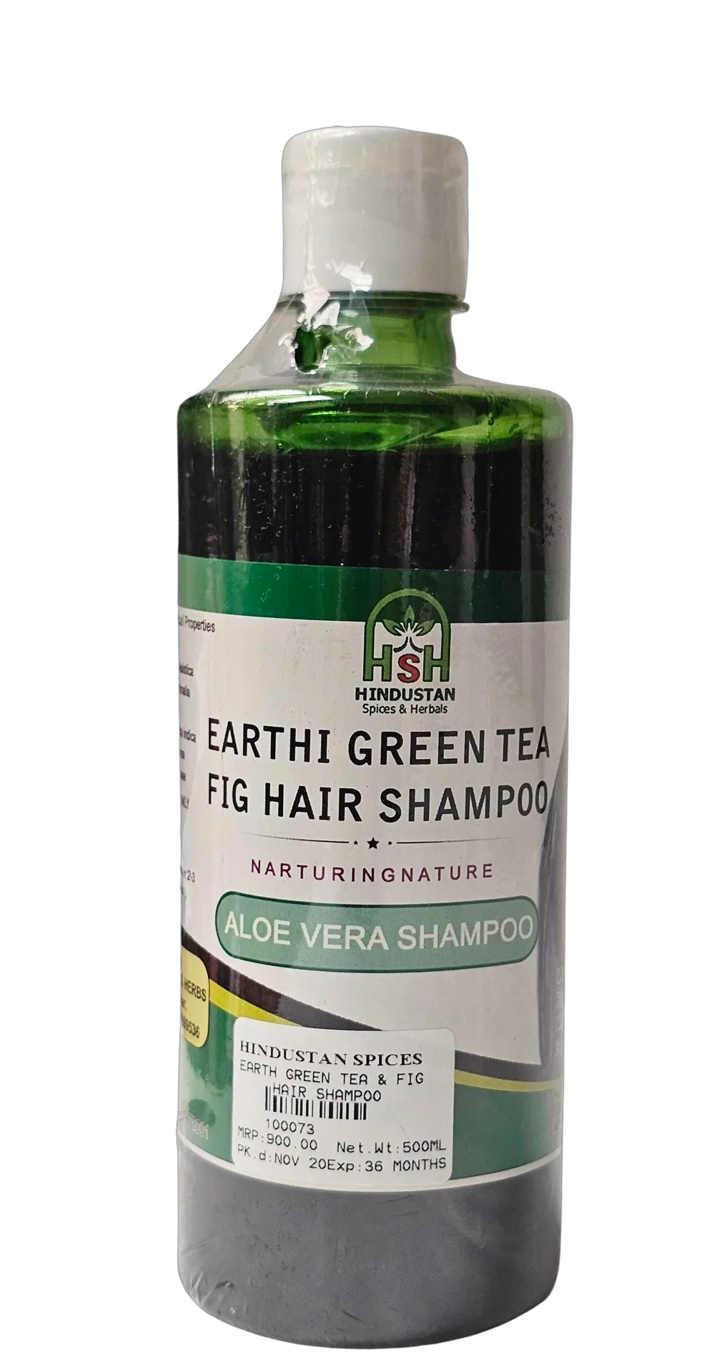 Earth Green Tea & Fig Hair Shampoo – Anti-Dandruff Herbal Shampoo for Clean Scalp & Healthy Hair | 500ml