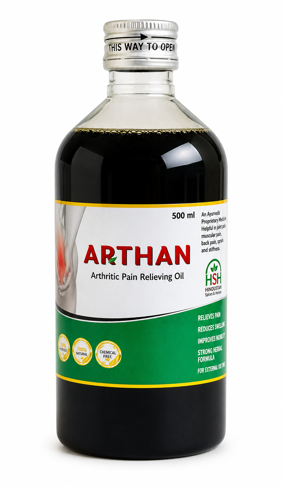 Hindarth / Arthan Oil – Ayurvedic Pain Relief Oil for Arthritis, Knee Pain & Muscle Comfort | 200ml–500ml